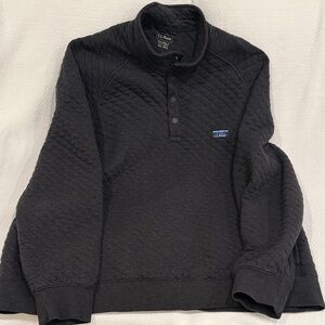 L.L. Bean Charcoal Quilted Sweatshirt, Mockneck